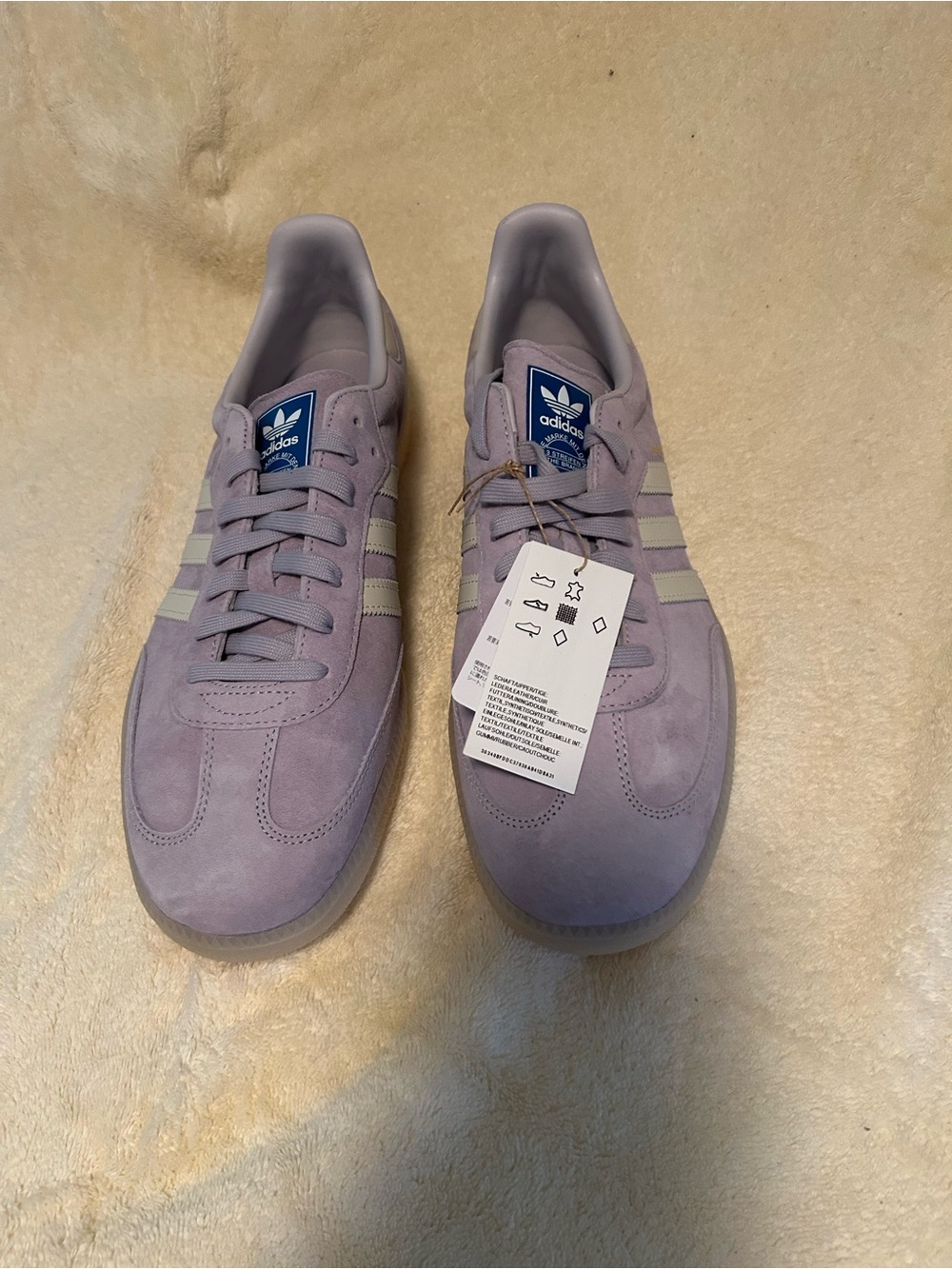 Adidas Samba OG Silver Dawn Lavender Suede Sneakers –New With Tags size Mens -14